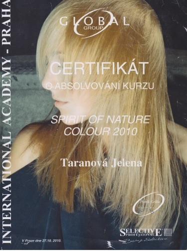 Certifikát Global Group Academy - Spirit of Nature